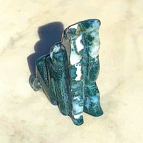 MOSS AGATE DRUZY FAIRY CRYSTAL NATURAL QUARTZ GEMSTONE NEW HEALING STONE 3 1/4IN - Picture 5 of 12
